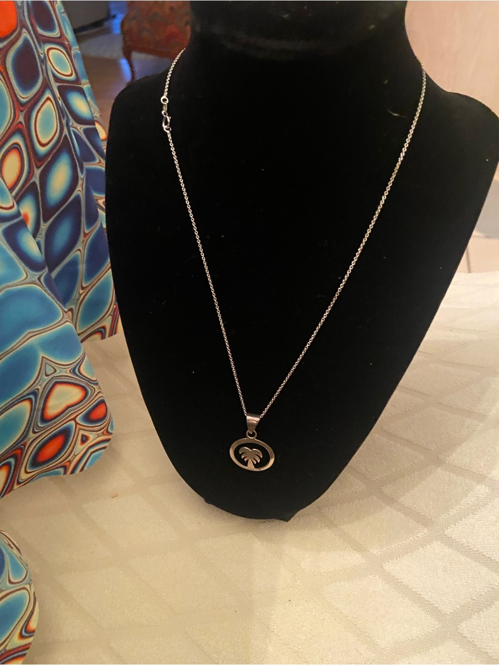 Silver Palm Tree Pendant Necklace - Women Jewelry